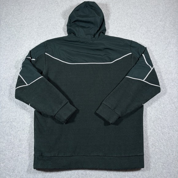 Adidas Hoodie Mens Large Green Fleece Pullover Embroidered Center Logo Sporty - Picture 3 of 7